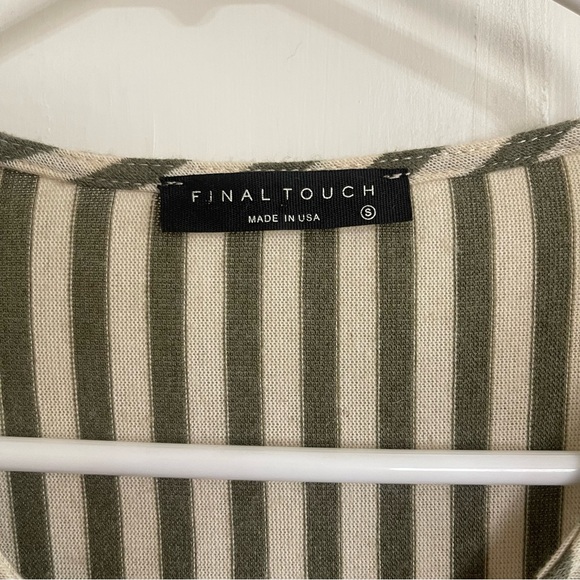 Final Touch Women’s Size Small Green and Cream Top - Picture 3 of 9